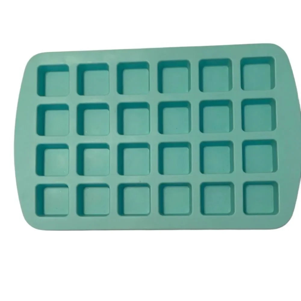 Teal silicone square mold for baking and crafting used once like new